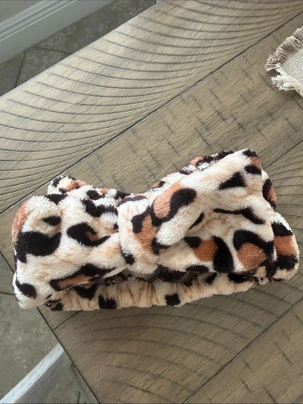 Leopard headband ribbon bow